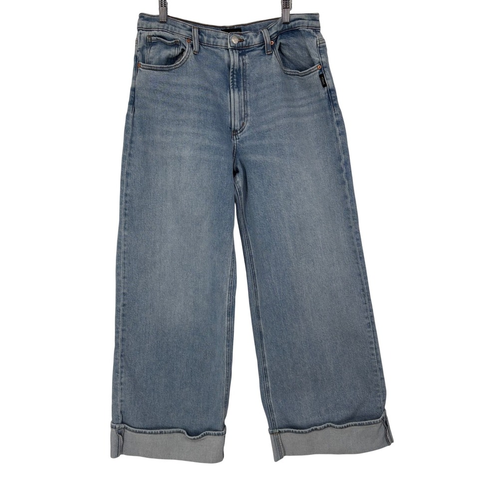 Silver Jeans Co Highly Desirable Wide Leg Cuffed Denim Jeans Medium Wash 33X31